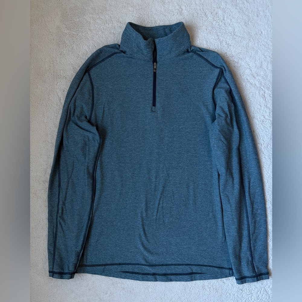 Lululemon Surge Heathered Blue Quarter-Zip Pullover Men Size Medium